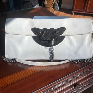 White Leather Chain Clutch from CBGB “home of underground rock”
